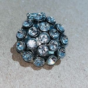 Adjustable faux diamond cluster ring